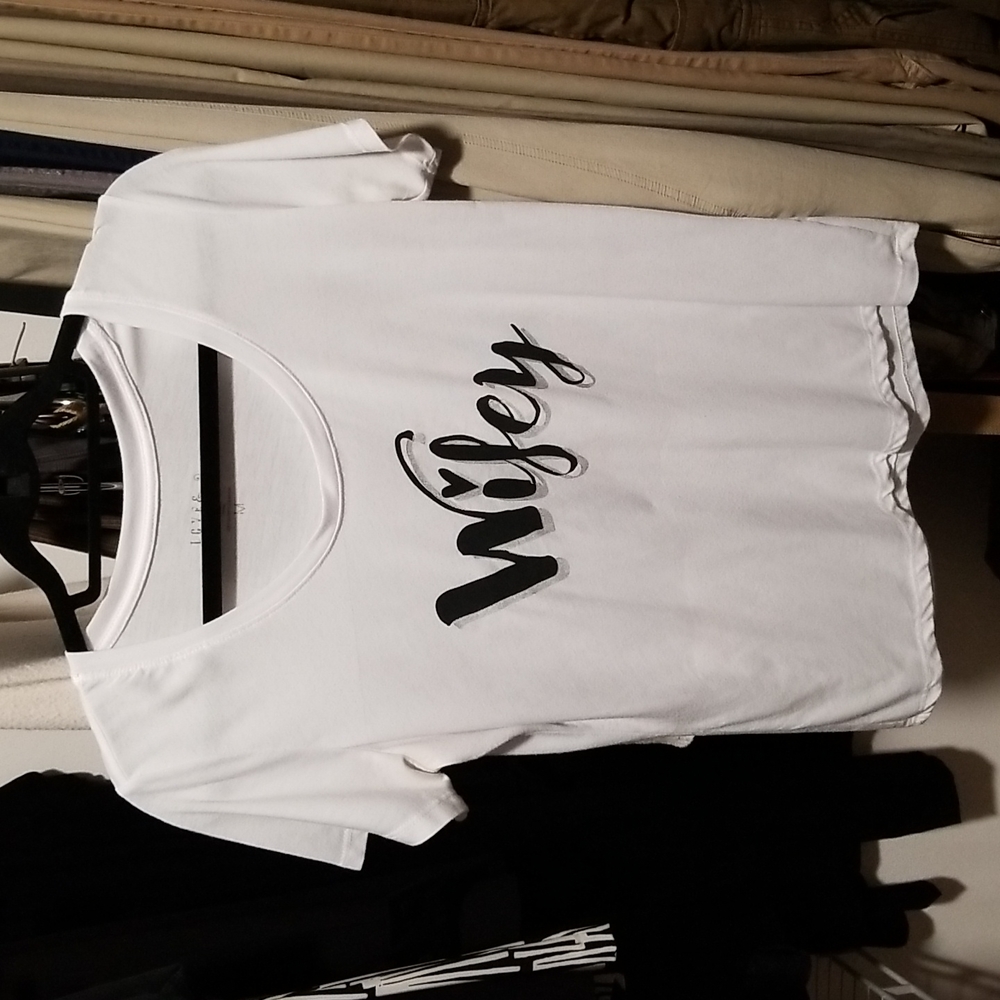 Love & Cherish Wifey white t shirt.  Medium